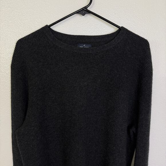 Daniel Hecter 2 Ply Cashmere Sweater Mens Large Grey Pullover Long Sleeve Waffle - Picture 3 of 9